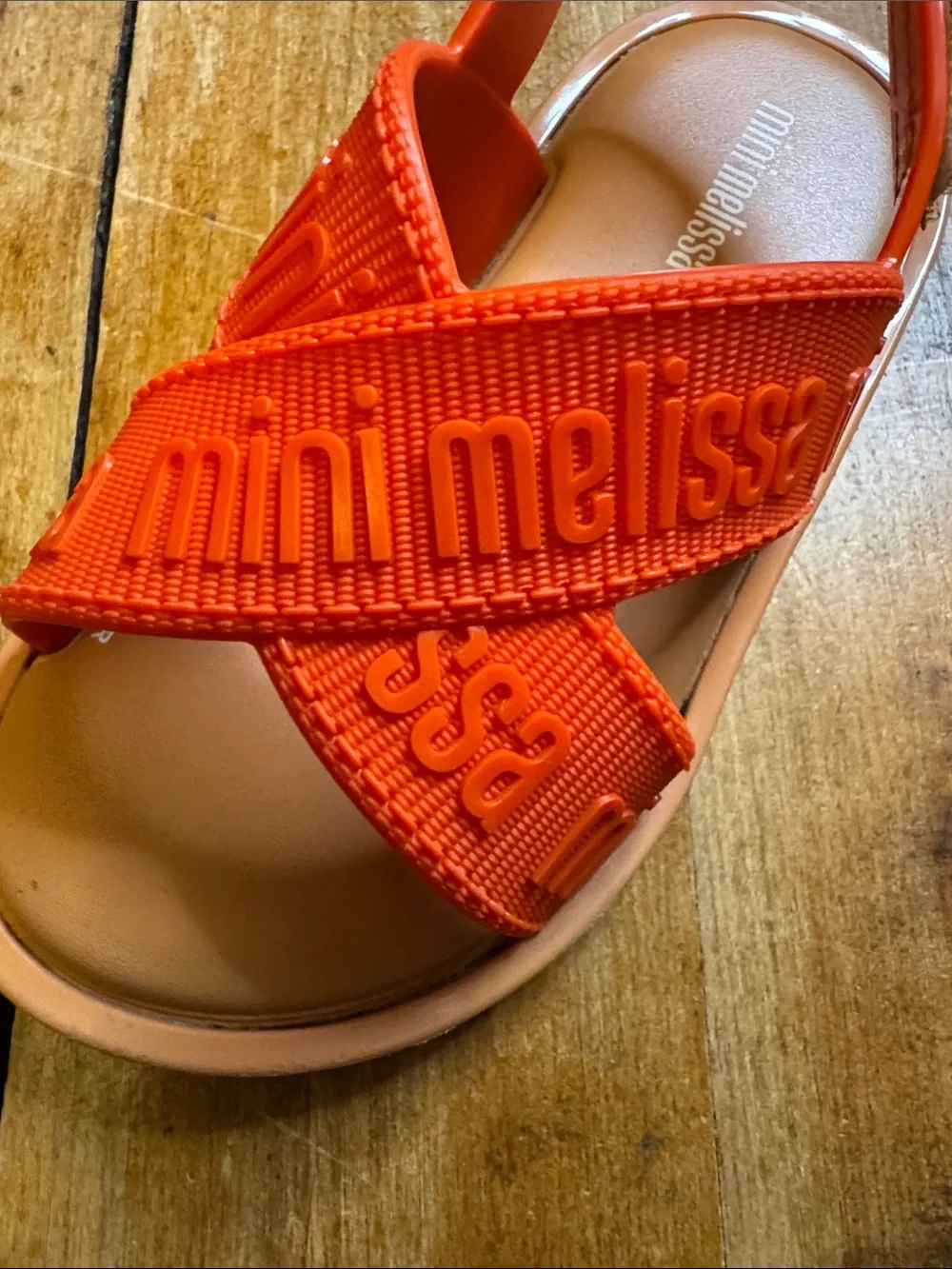 Mini Melissa Cross-Strap Sandals size 10 orange toddler girls summer beach